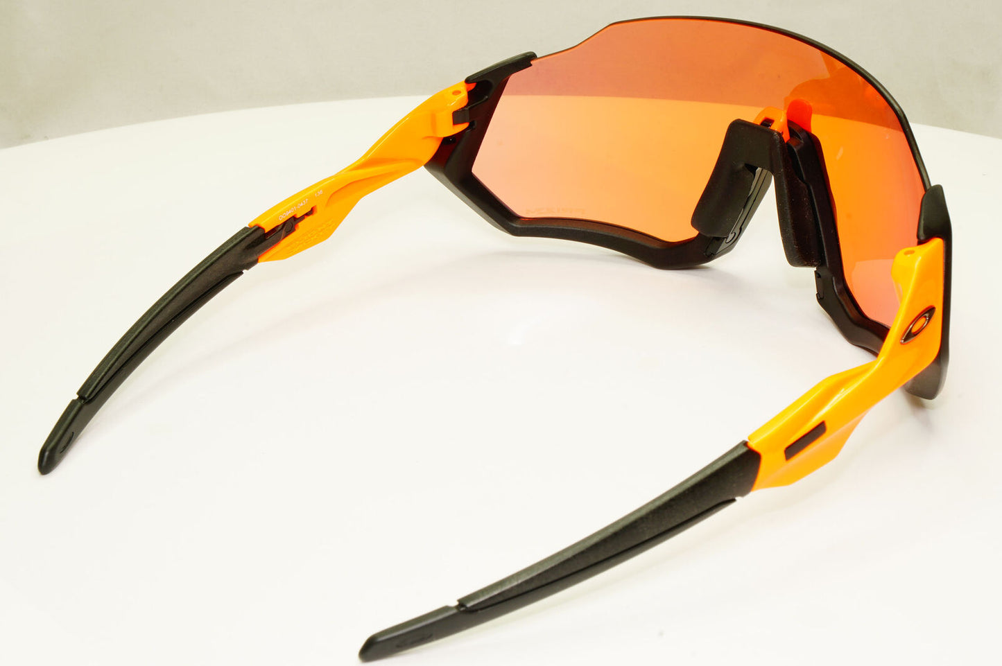 Oakley Flight Jacket Sunglasses Shield Black Orange Prizm Trail OO 9401 0437