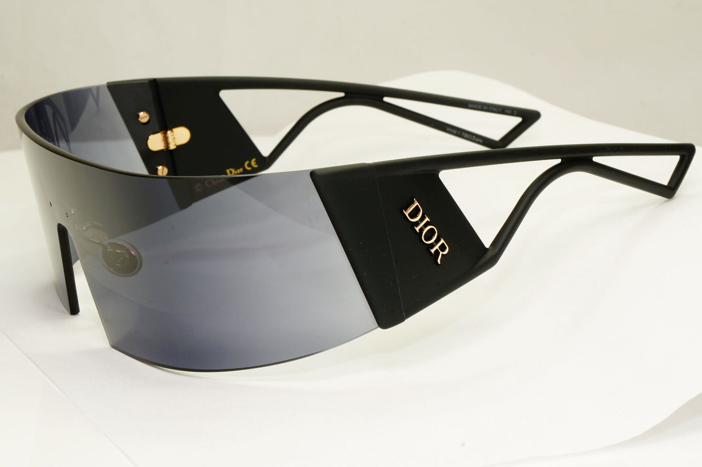 Dior Kaleidiorscopic Sunglasses Shield Visor Mask Black Grey Gold 003IR