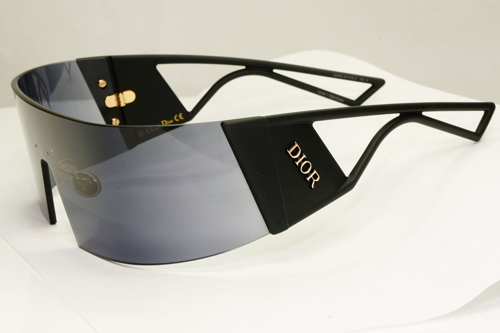 Dior Kaleidiorscopic Sunglasses Shield Visor Mask Black Grey Gold 003IR