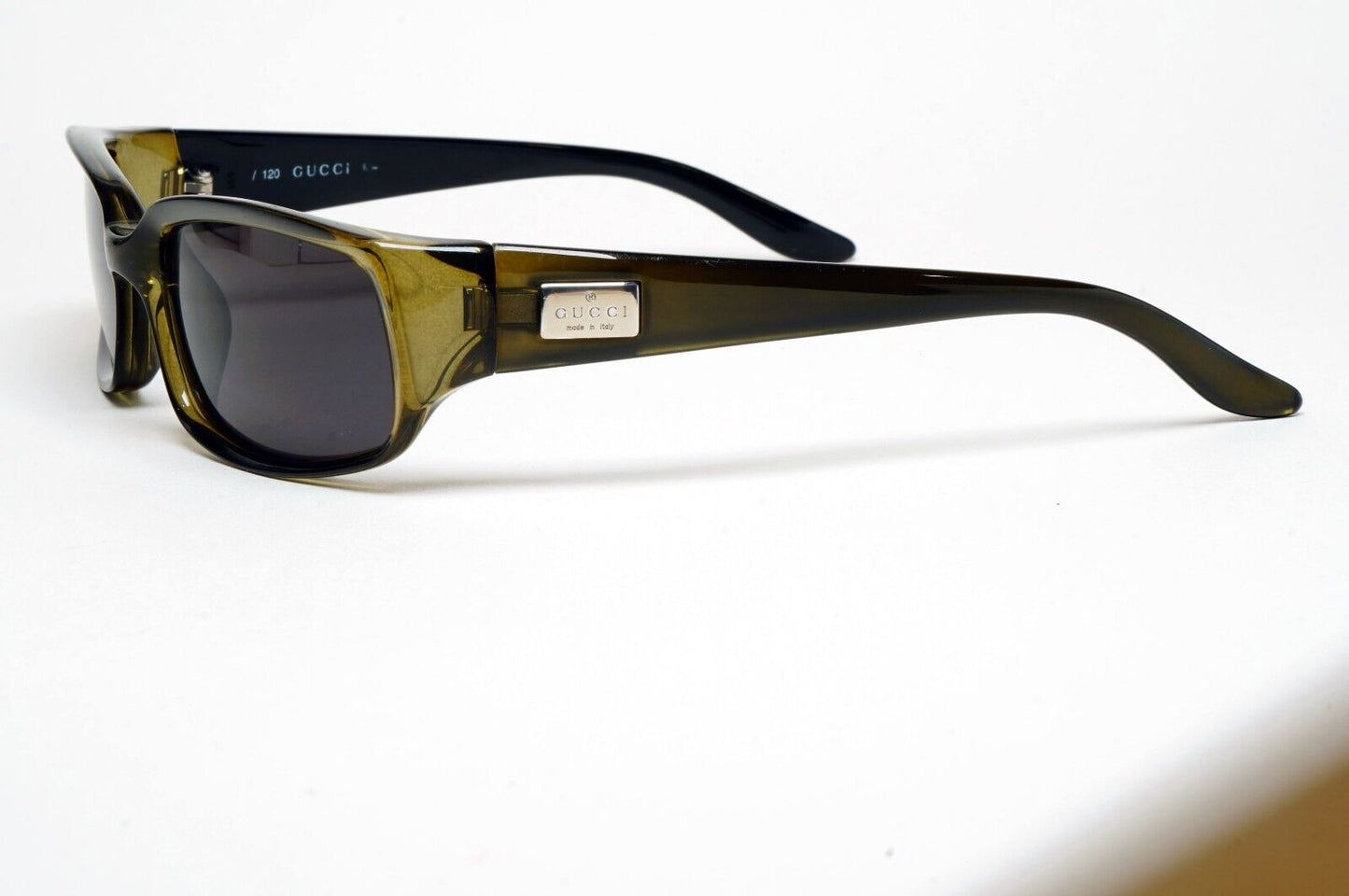 Gucci Sunglasses 1998 Vintage Rectangle Olive Green Black GG 2454/S 6EV 220125