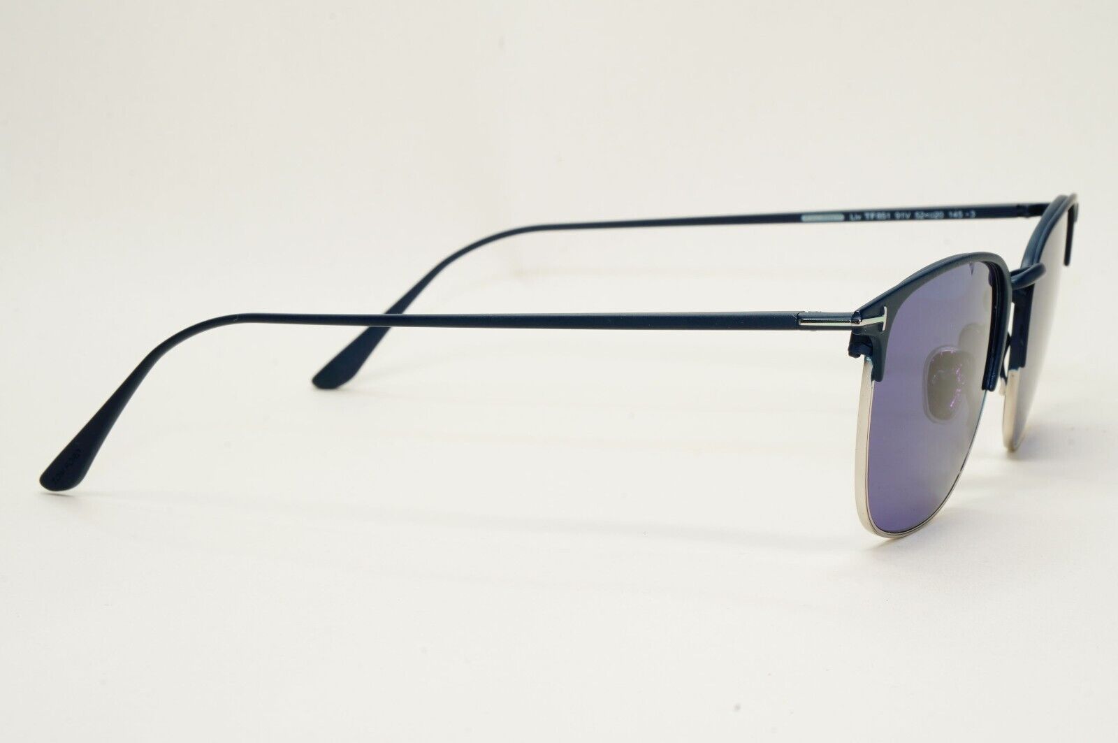 Tom Ford Sunglasses Dark Blue Gold Metal Square Liv FT0851 TF 851 91V 52mm
