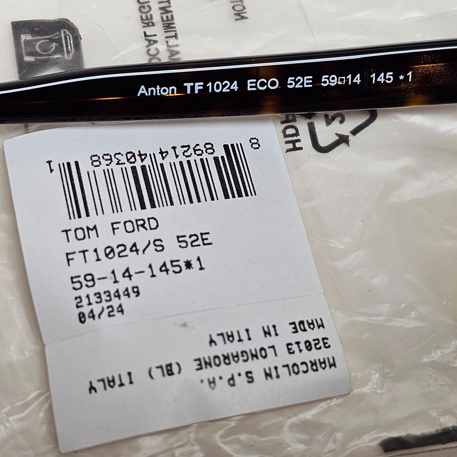 Tom Ford Sunglasses Anton Yellow Brown Tortoiseshell Square FT1024 TF 1024 52E