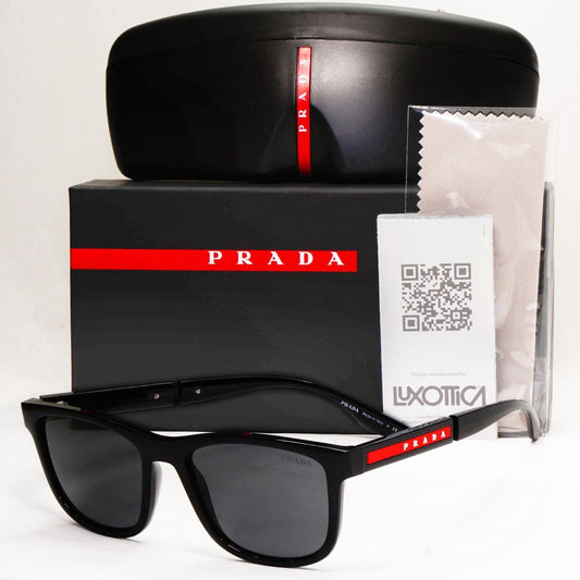 Prada Black Sunglasses Square Red Stripe Fashion PS04XS SPS 04X 1AB-5S0