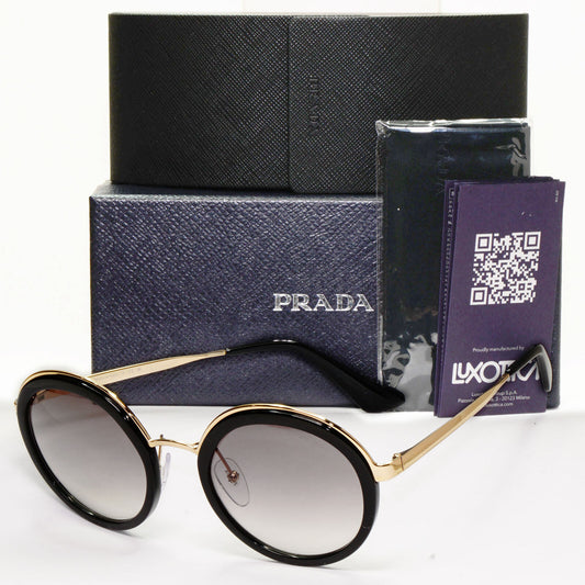 Prada Sunglasses Round Black Gold Grey Gradient PR50TS SPR 50T 1AB-0A7 54mm
