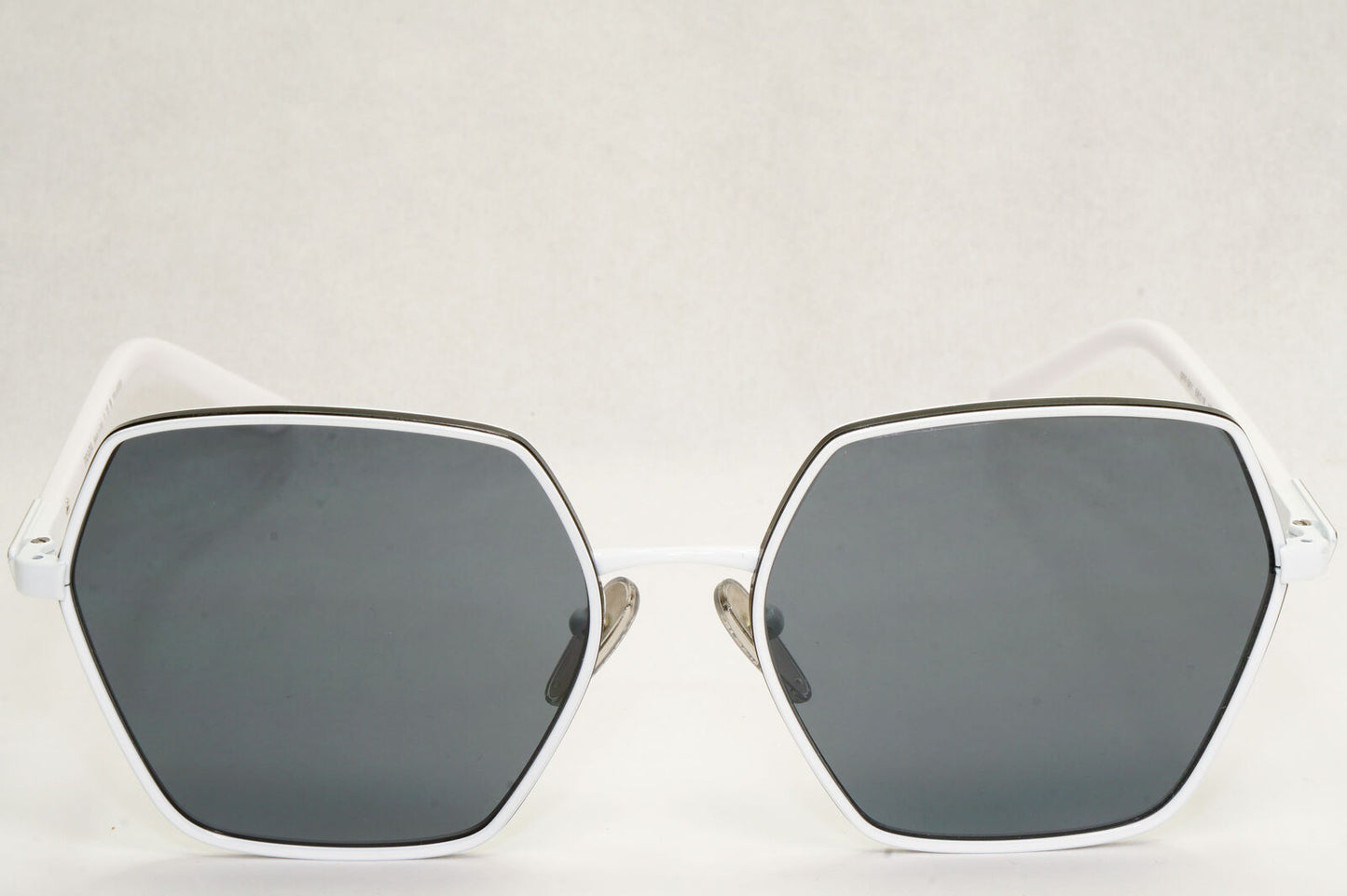 Prada Sunglasses White Polarized Grey Angular Square PR56YS SPR 56Y 461-5Z1 55mm
