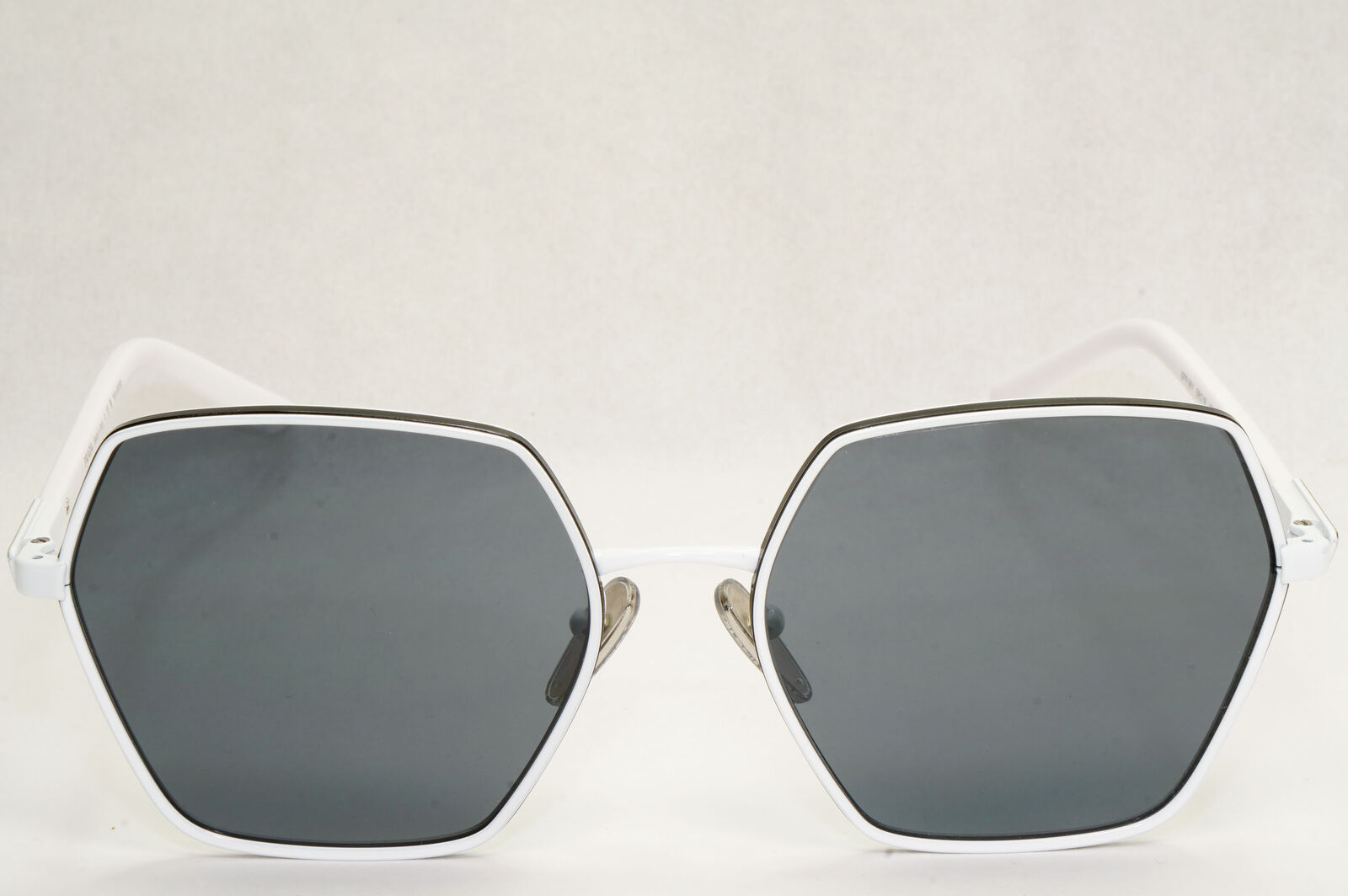 Prada Sunglasses White Polarized Grey Angular Square PR56YS SPR 56Y 461-5Z1 55mm