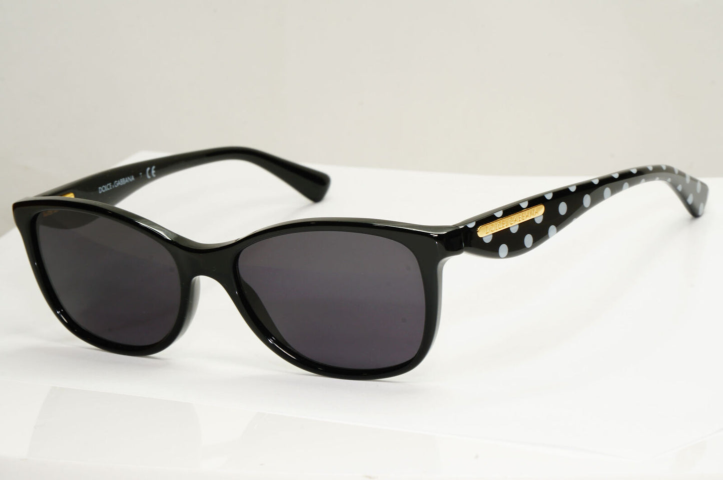 Dolce & Gabbana Black Sunglasses Polka Dot Gold Square DG 3174 2877 250123