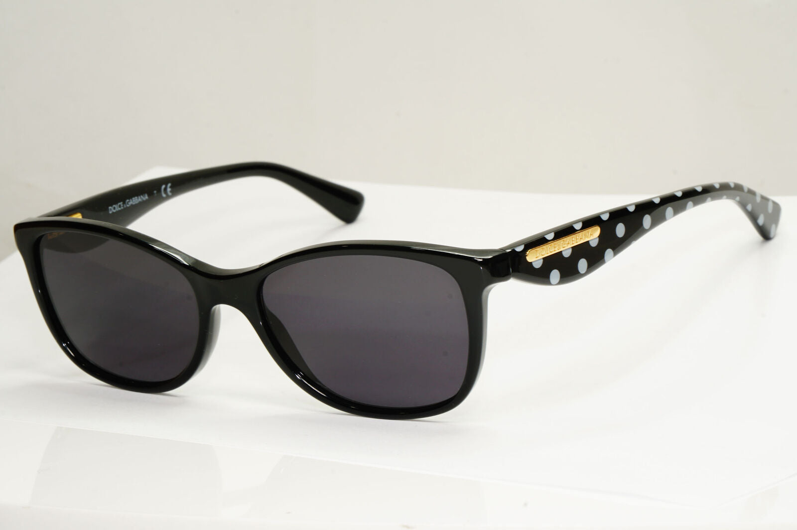 Dolce & Gabbana Black Sunglasses Polka Dot Gold Square DG 3174 2877 250123