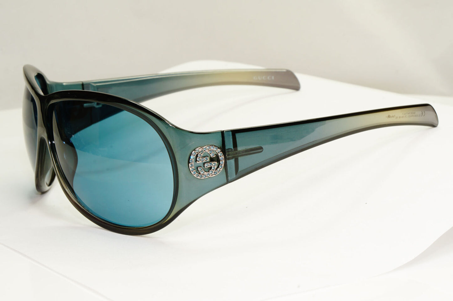 Gucci 2006 Vintage Sunglasses Blue Oversized Crystal GG 2536/STRASS LT6 071222