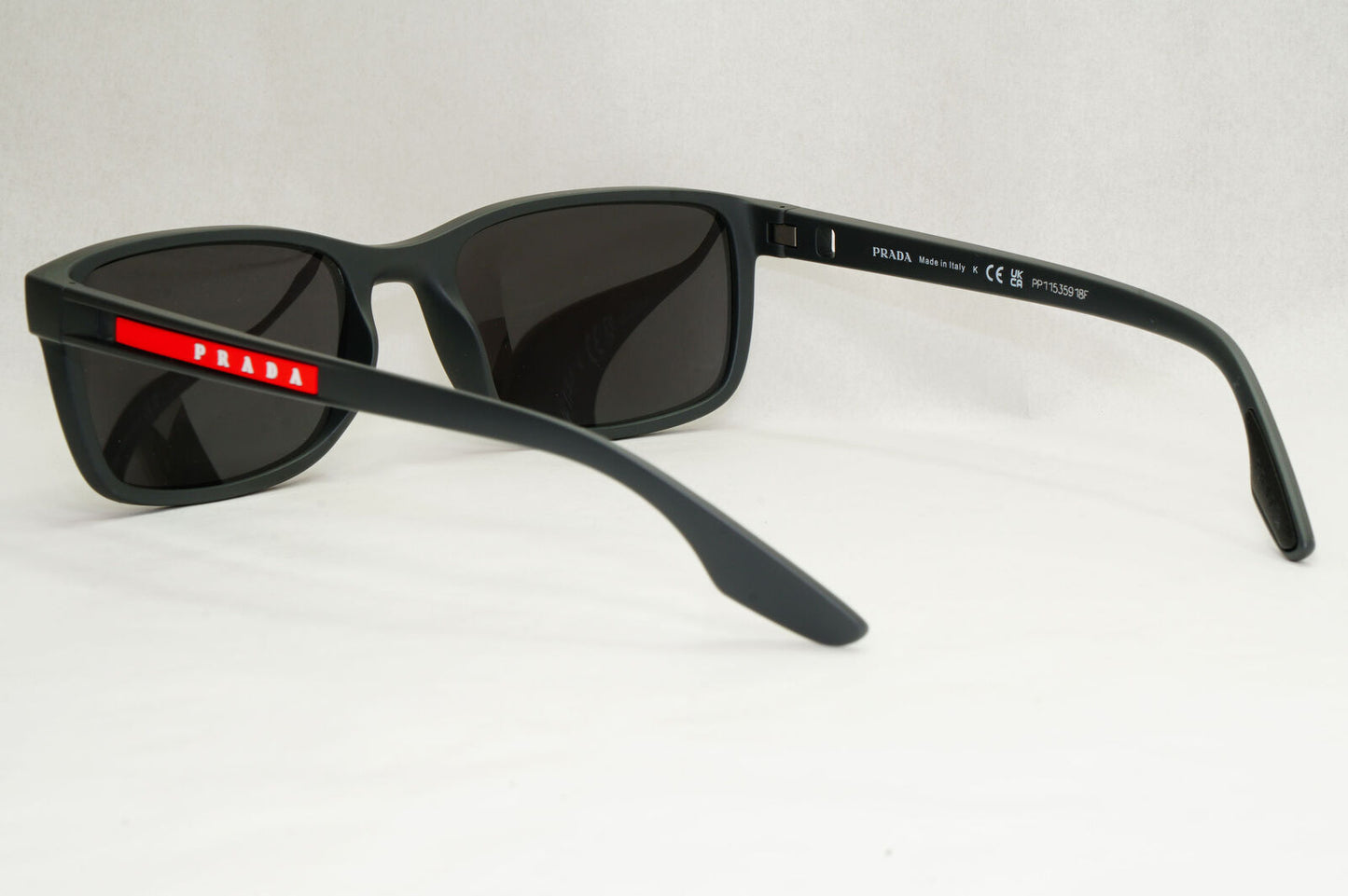 Prada Sunglasses Grey Rubber Matte Square Black PS09OV VPS 09O UFK-1O1 55mm