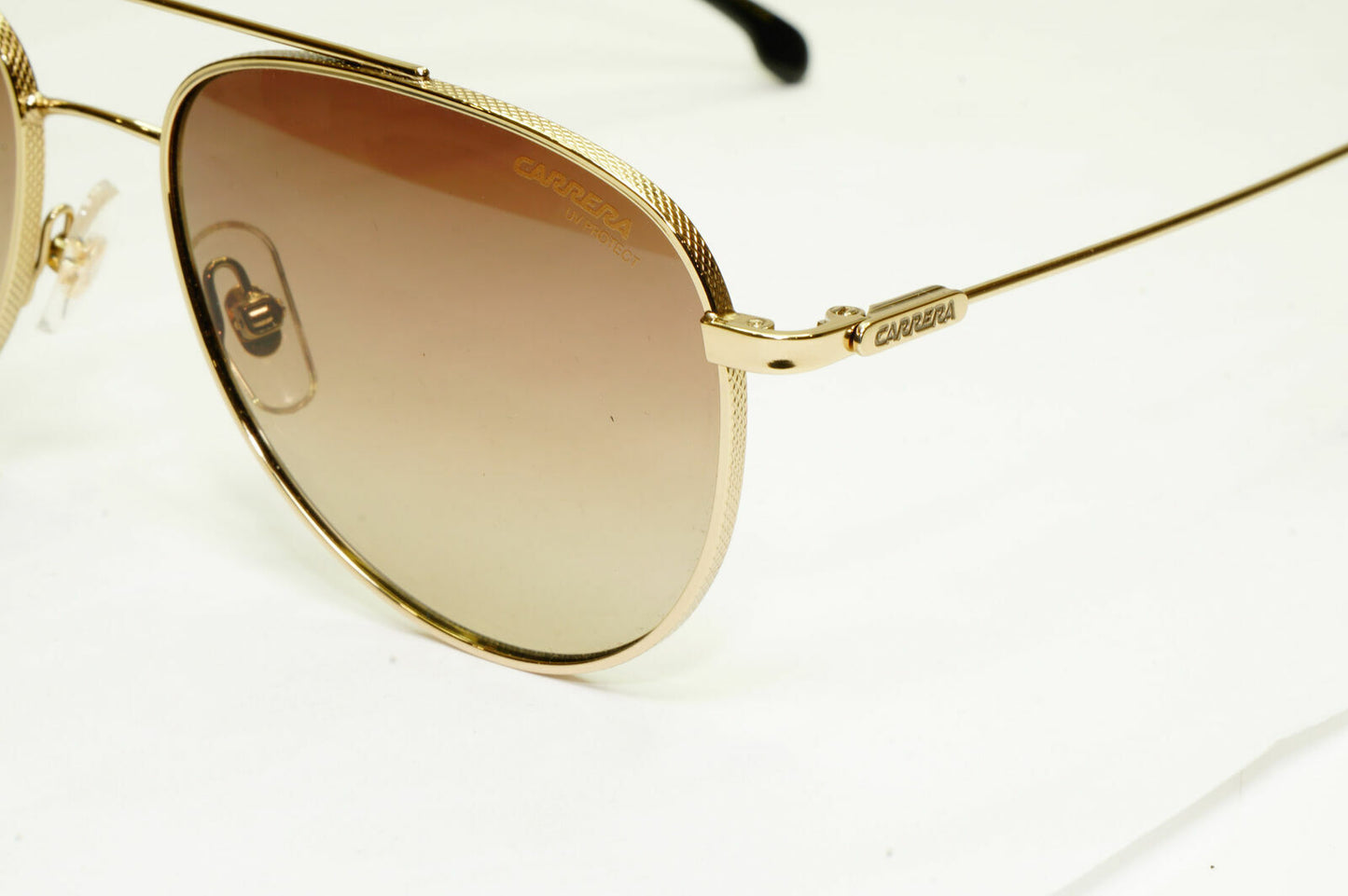 Carrera Gold Sunglasses Pilot Brown Gradient Fade Mens Metal 187 J5GHA 56mm
