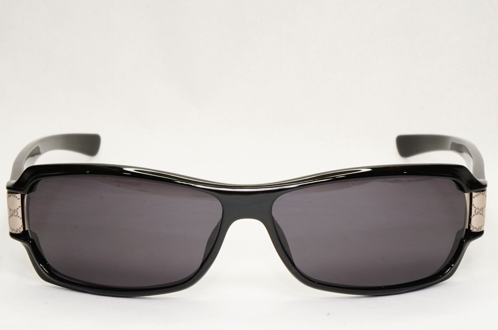 Gucci Sunglasses 1998 Vintage Black Silver Rectangle Unisex GG 2547/S NE8 051223