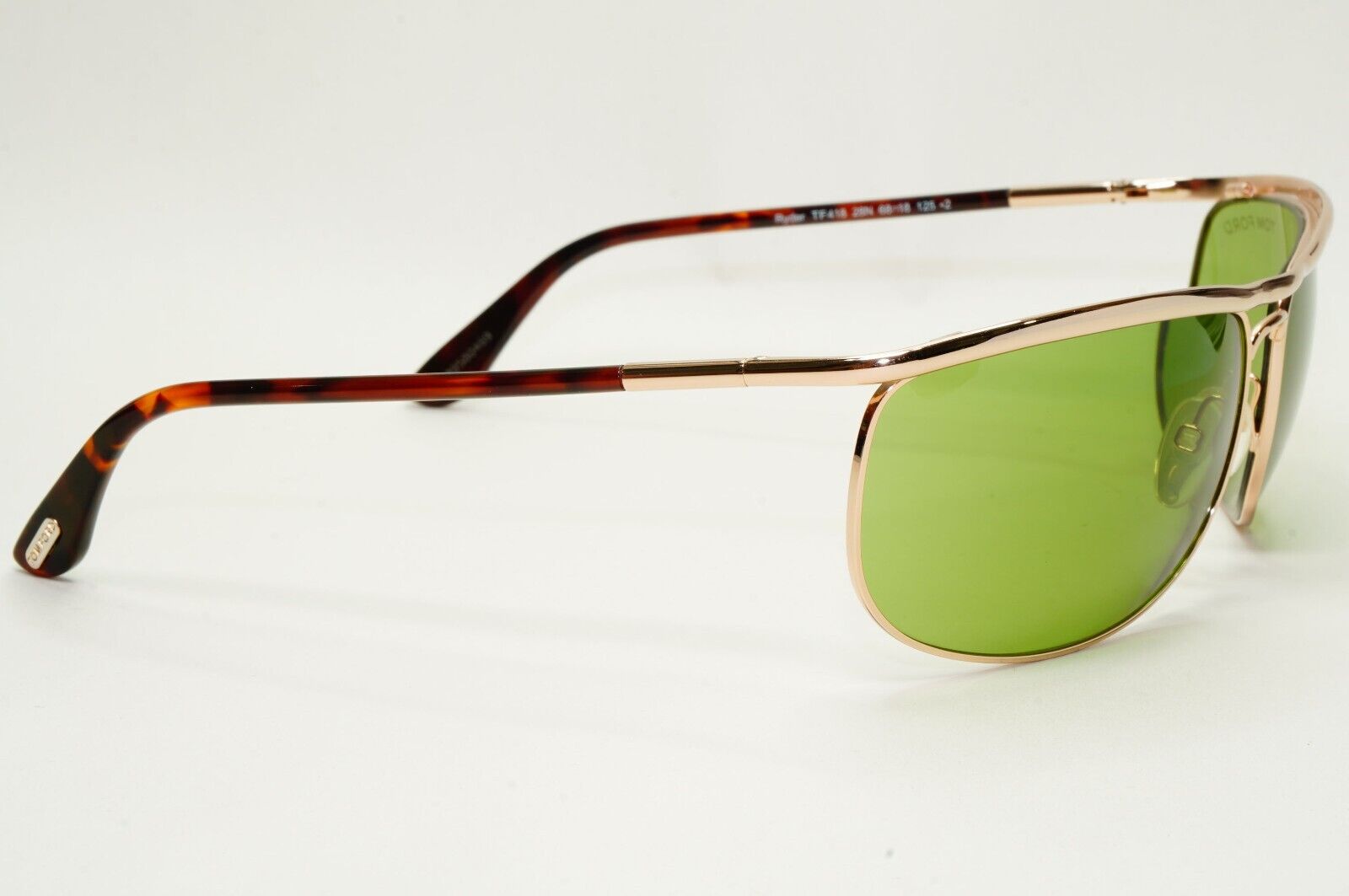 Tom Ford Sunglasses Ryder Gold Green Metal Wrap FT0418 TF 418 28N 68mm