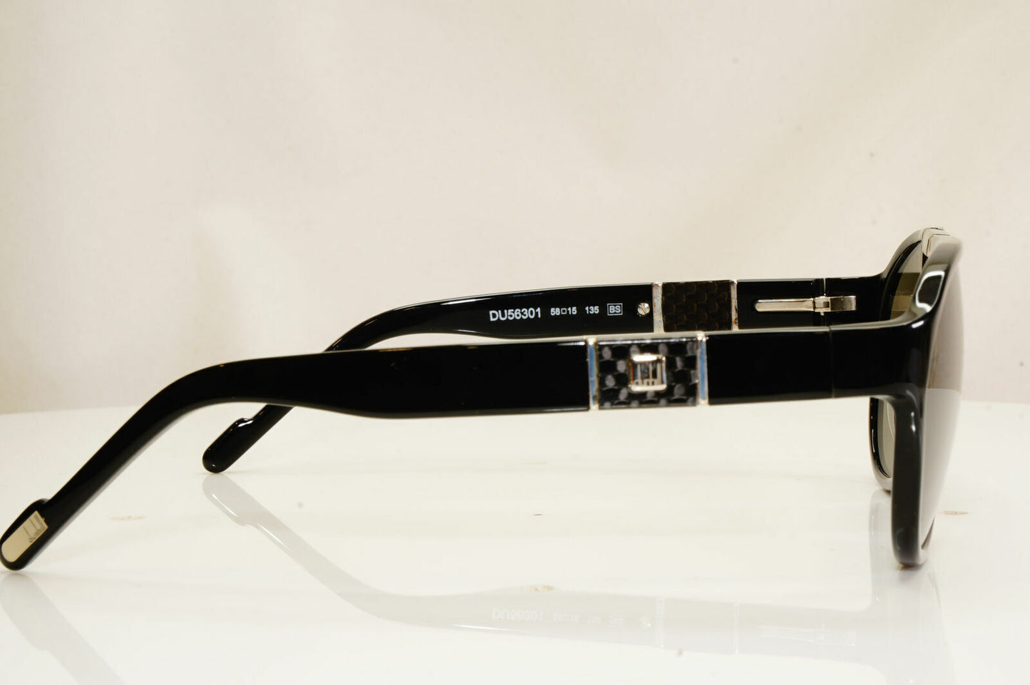 Authentic DUNHILL Polarized Vintage Sunglasses Black Pilot DU56301 08/12 26991