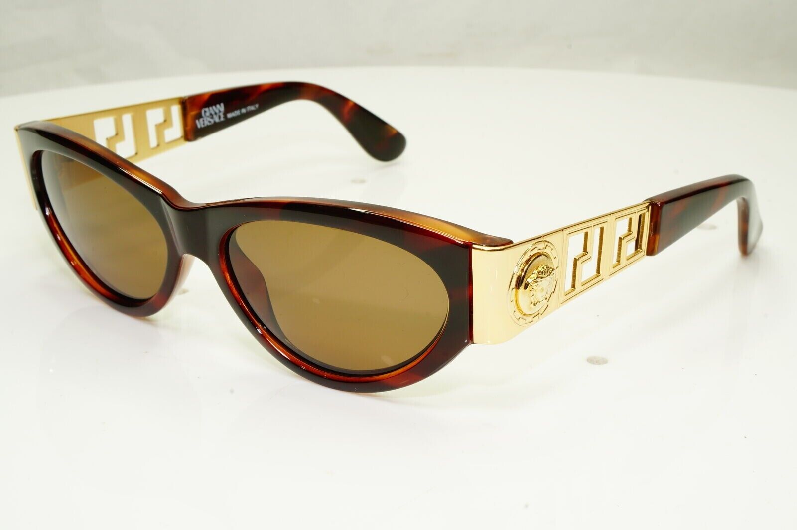 Gianni Versace Sunglasses 1996 Vintage Brown Gold Medusa Brown MOD 492 COL 900