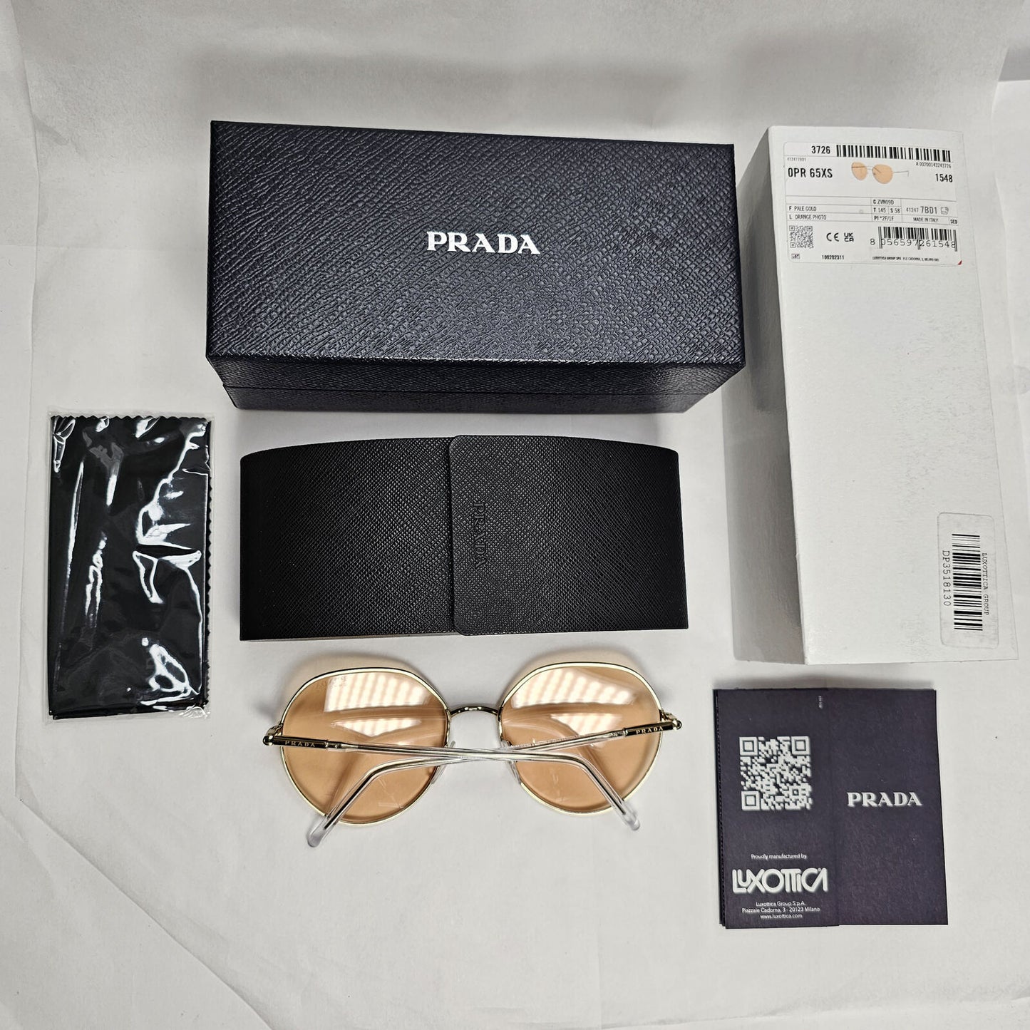 Prada Sunglasses Photochromic Gold Orange Round PR65XS SPR 65X ZVN-09D 58mm