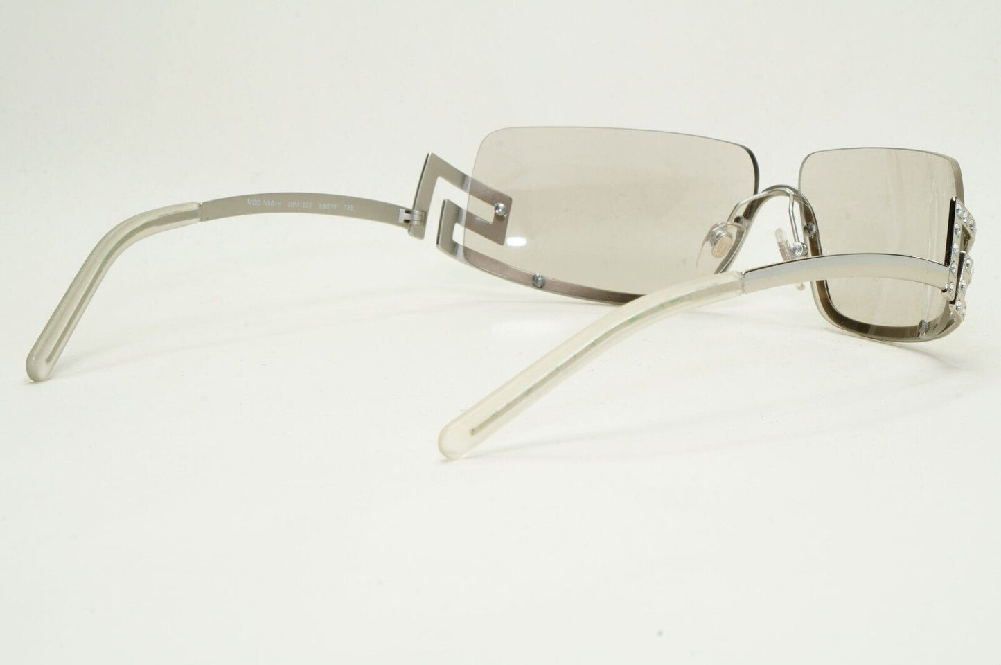 Versace Sunglasses 2004 Vintage Silver Wrap Diamante MOD N50-H 26M/222 081024