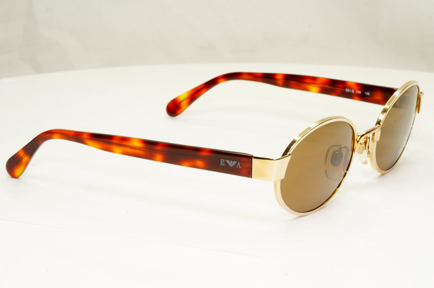 Emporio Armani 1997 Vintage Sunglasses Mens Womens Oval Gold Eagle 081-S 743