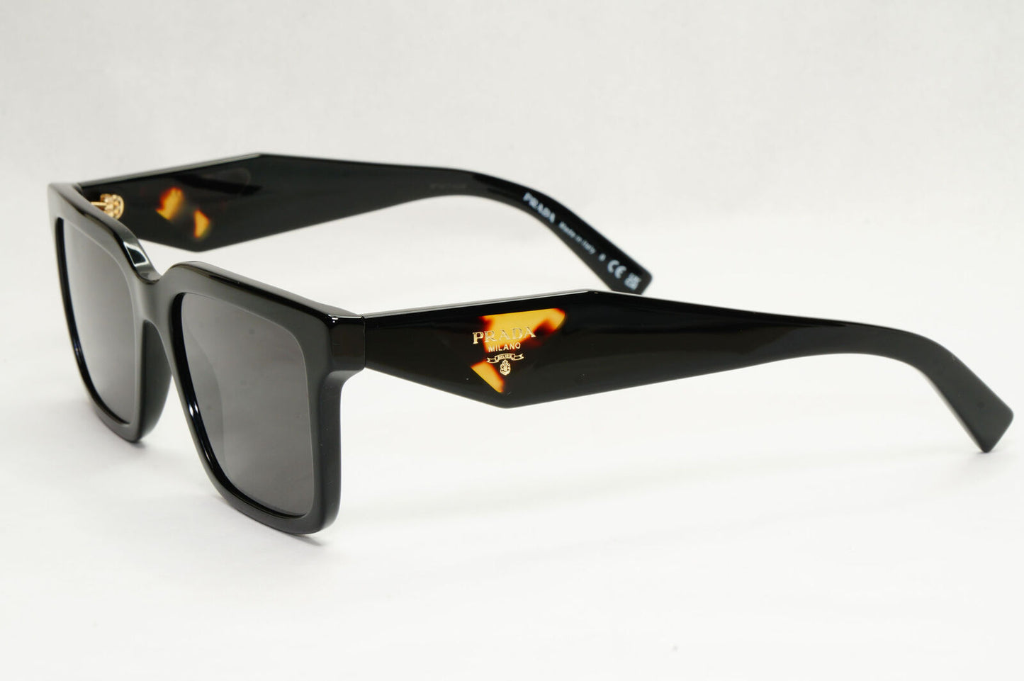 Prada Sunglasses Black Triangle Symbole Square PR10YV VPR 10Y 1AB-1O1 52mm