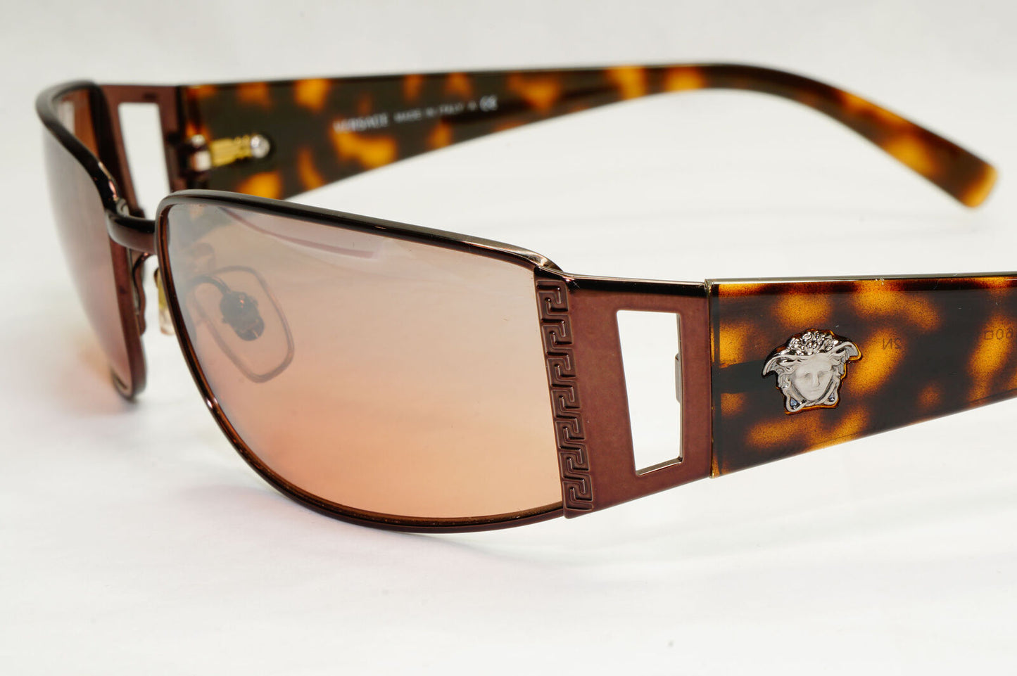 Versace Sunglasses 2004 Vintage Brown Mirror Rectangle MOD 2021 1006/6U 210124