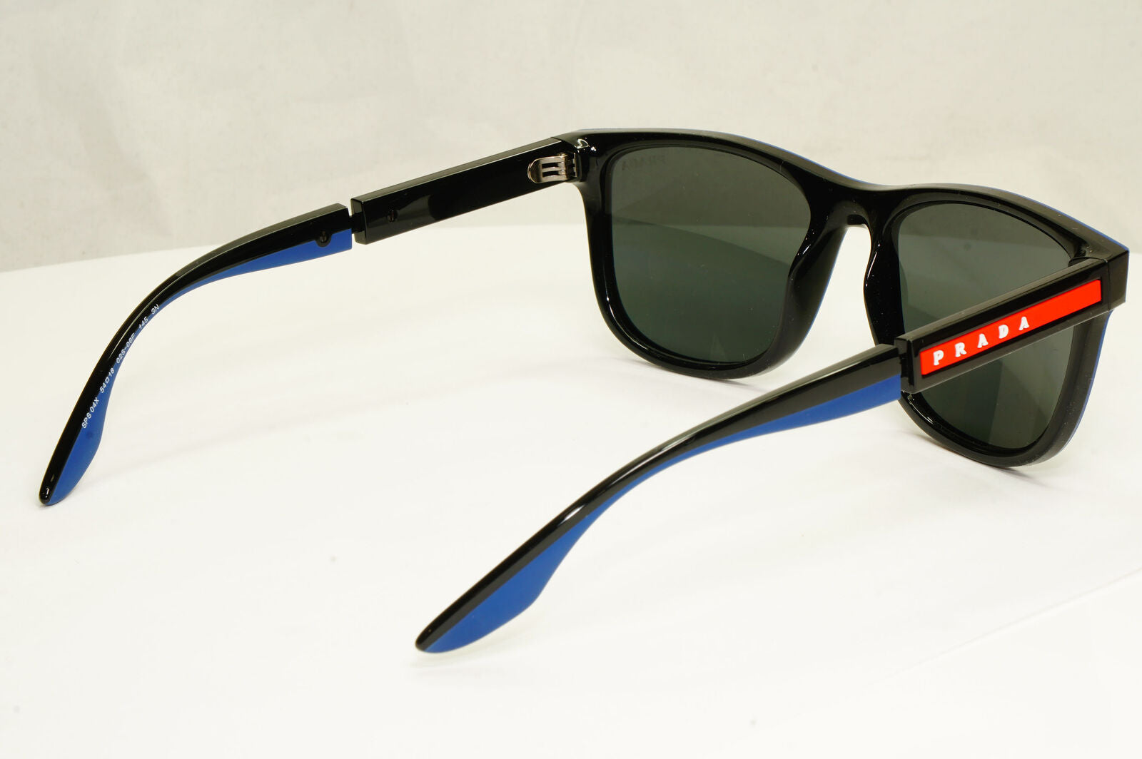 Prada Sunglasses Blue Black Square Red Stripe Mens SPS 04X 02S-06F PS04XS
