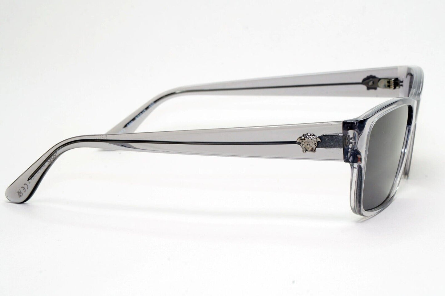 Versace Sunglasses Grey Transparent Black Square Medusa MOD 3342 593 57mm