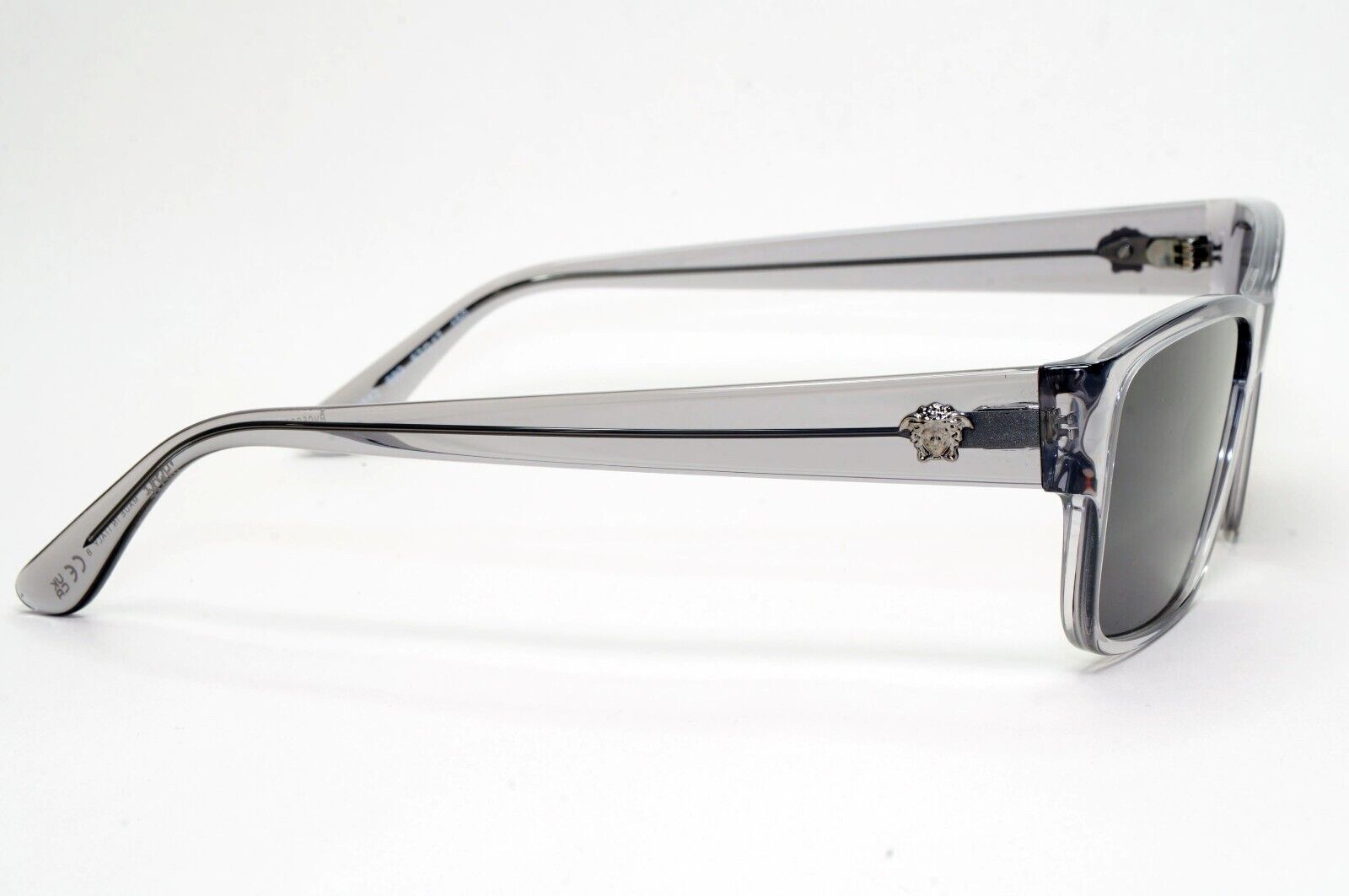 Versace Sunglasses Grey Transparent Black Square Medusa MOD 3342 593 57mm