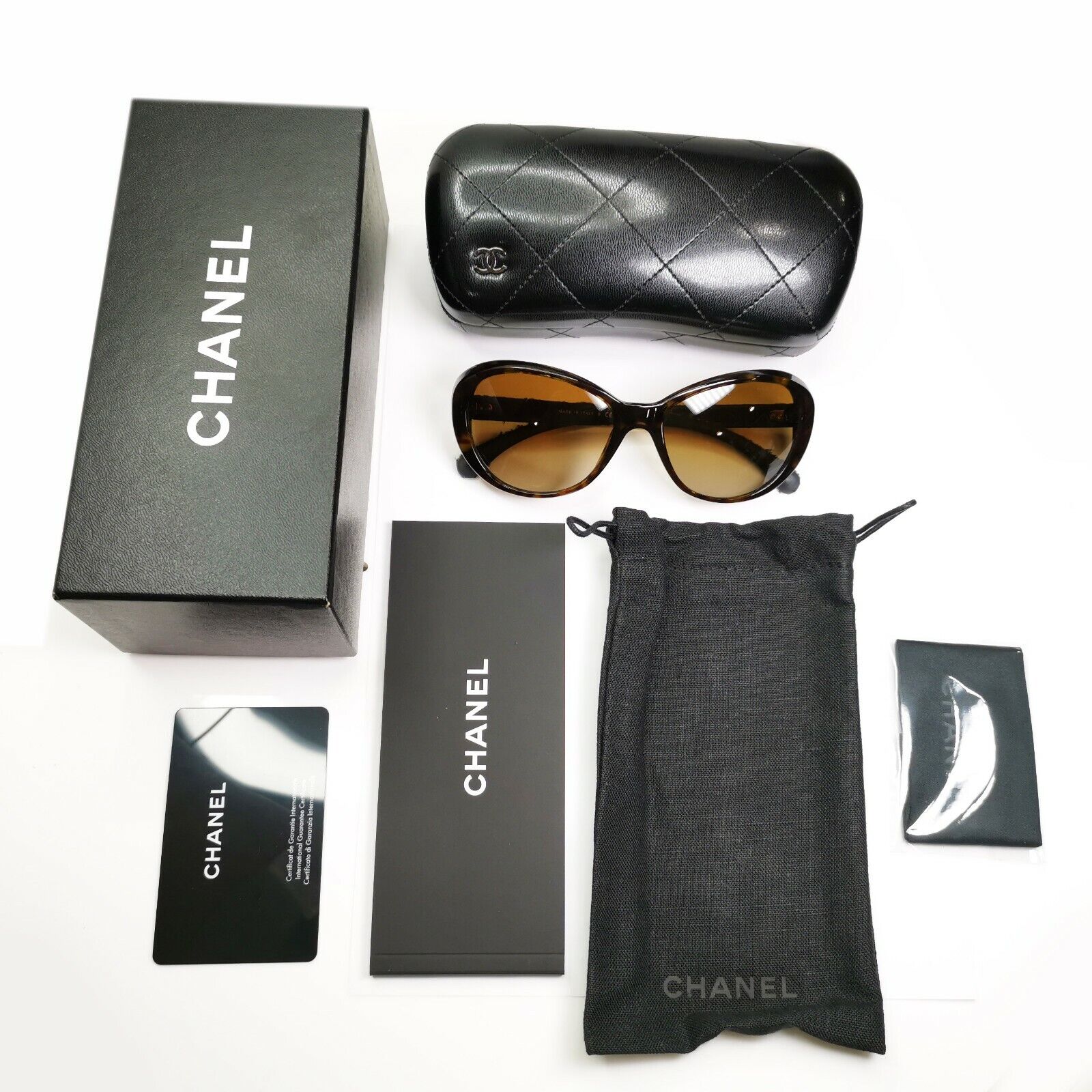CHANEL Brown Polarized Sunglasses Tweed Collection Gradient 5241 714/T5 24270