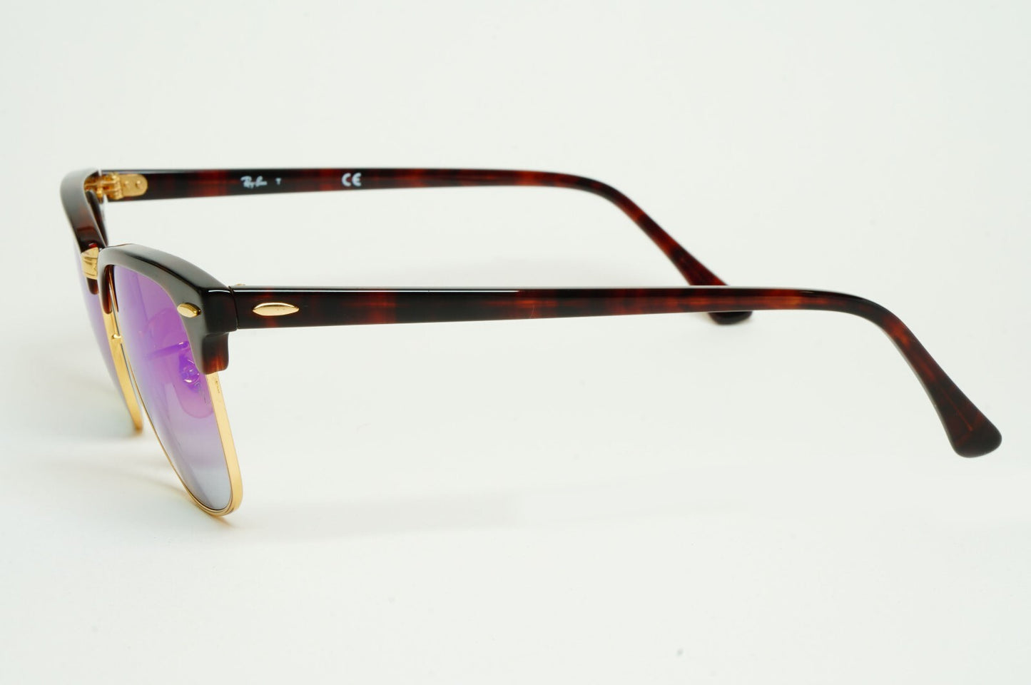 Ray-Ban Sunglasses Clubmaster Blue Mirror Brown Red Havana RB 3016 990/7Q 49mm