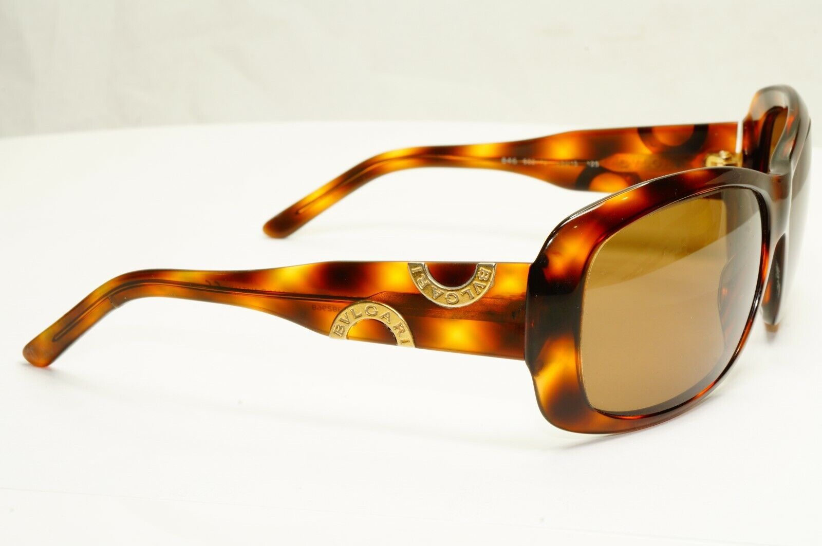 BVLGARI Sunglasses 2002 Vintage Brown Tortoise Square Gold 846 502/73 290122