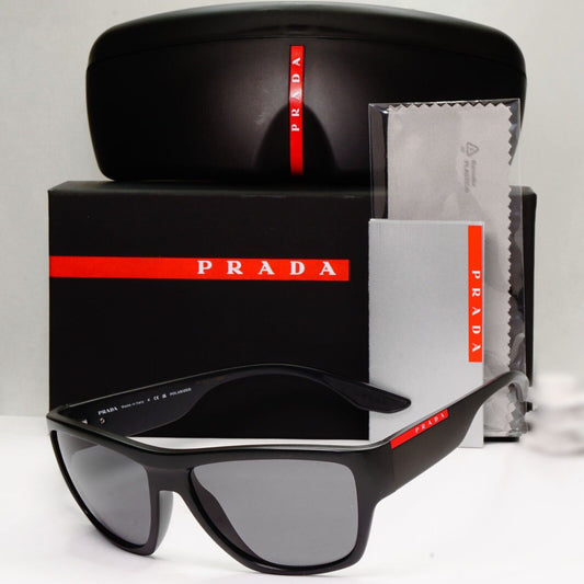 Prada Sunglasses Black Polarized Square Wrap Matte PS08VS SPS 08V 1BO-02G 59mm