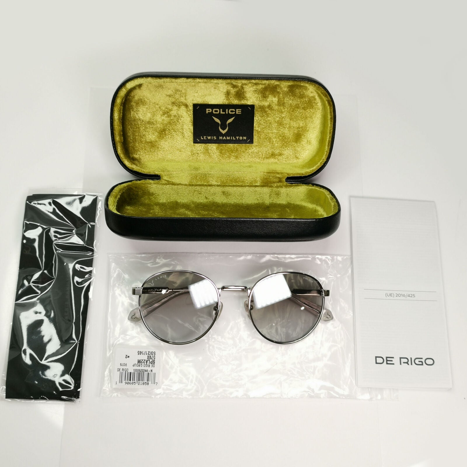 Police Lewis Hamilton F1 Sunglasses Silver Grey Mirror Round SPL A22 COL 579X