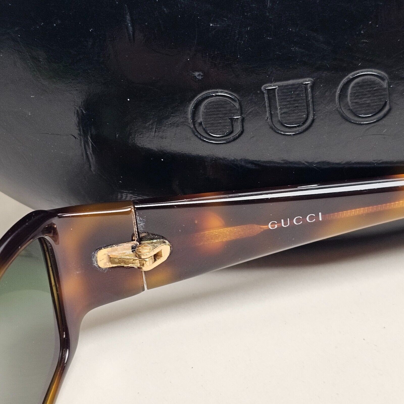 Gucci Sunglasses 1999 Vintage Brown Tortoise Green GG 1482/S 05L 55mm 180125