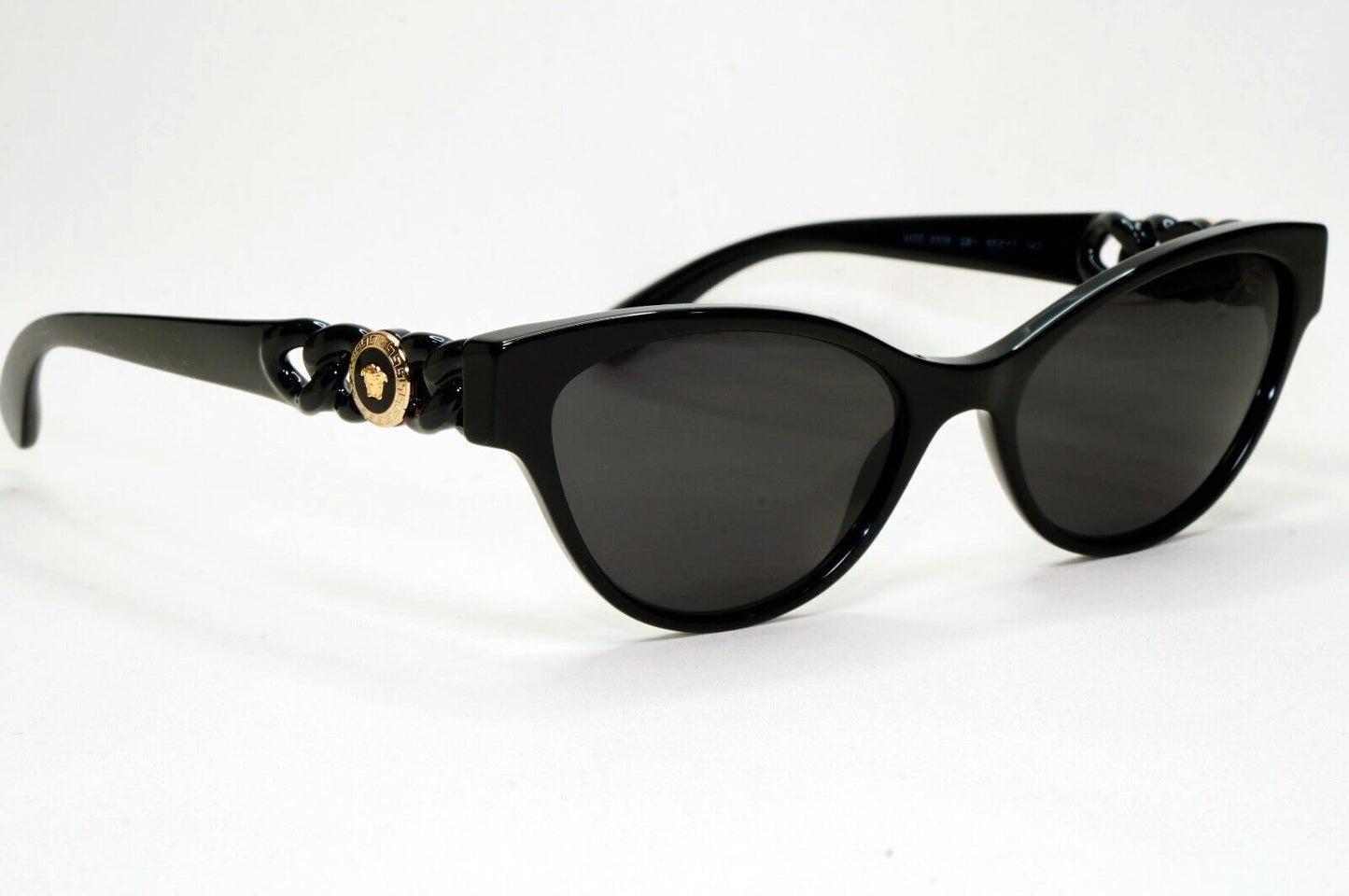 Versace Sunglasses Black Gold Medusa Chain Cat Eye MOD VE 3305 GB1 55mm