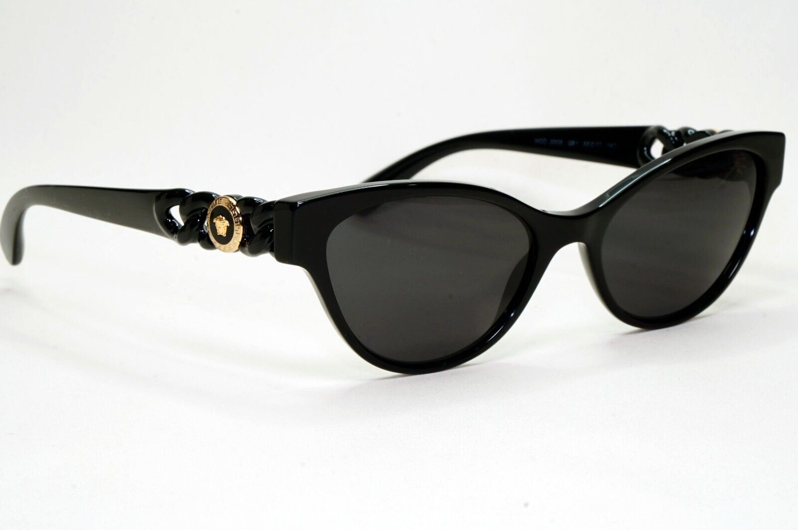 Versace Sunglasses Black Gold Medusa Chain Cat Eye MOD VE 3305 GB1 55mm