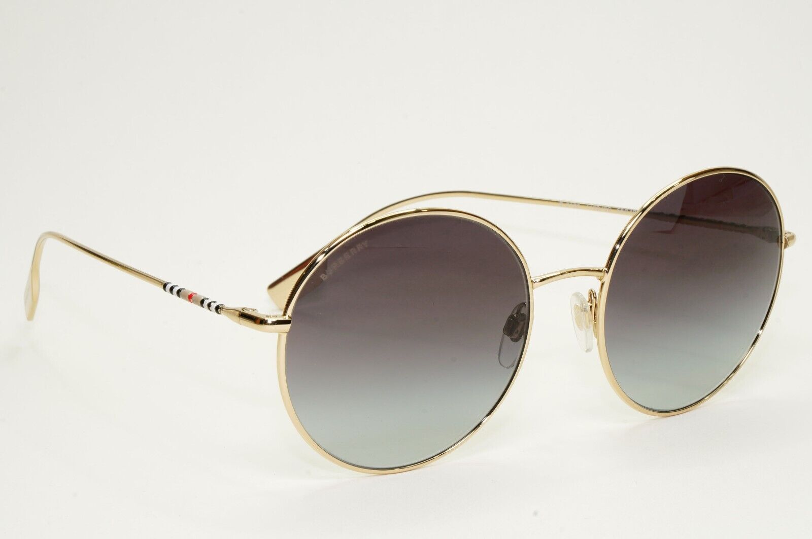 Burberry Sunglasses Round Gold Grey Gradient Metal Pippa BE 3132 1109/8G 58mm