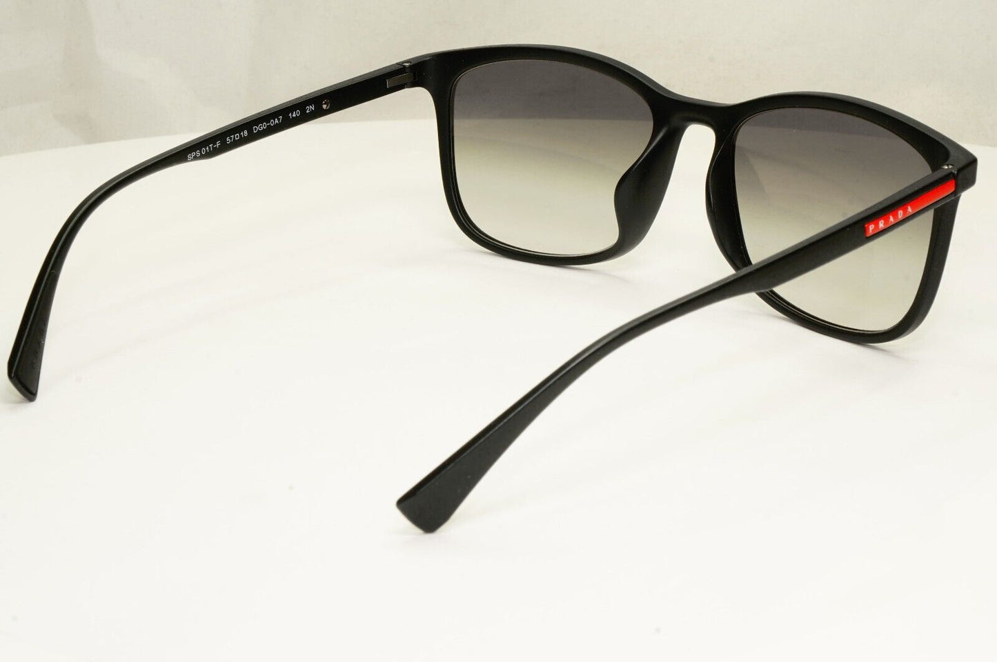 Prada Black Sunglasses Square Grey Gradient Lightweight PS01TS SPS 01T F DG0-0A7
