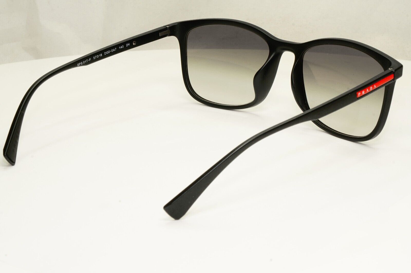 Prada Black Sunglasses Square Grey Gradient Lightweight PS01TS SPS 01T F DG0-0A7