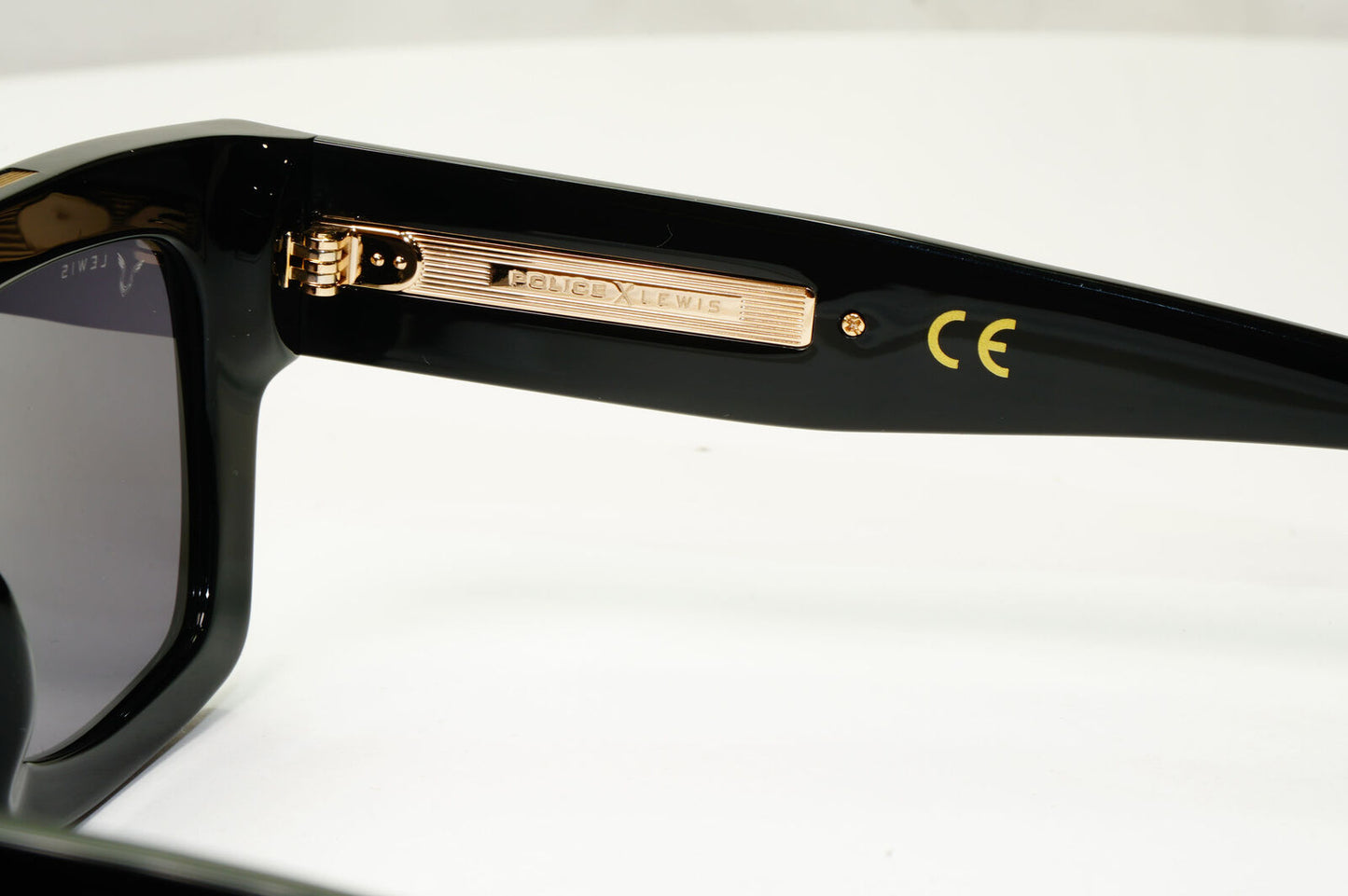 Police Lewis Hamilton F1 Sunglasses Black Gold Square Acetate SPL E13 COL 0BLK