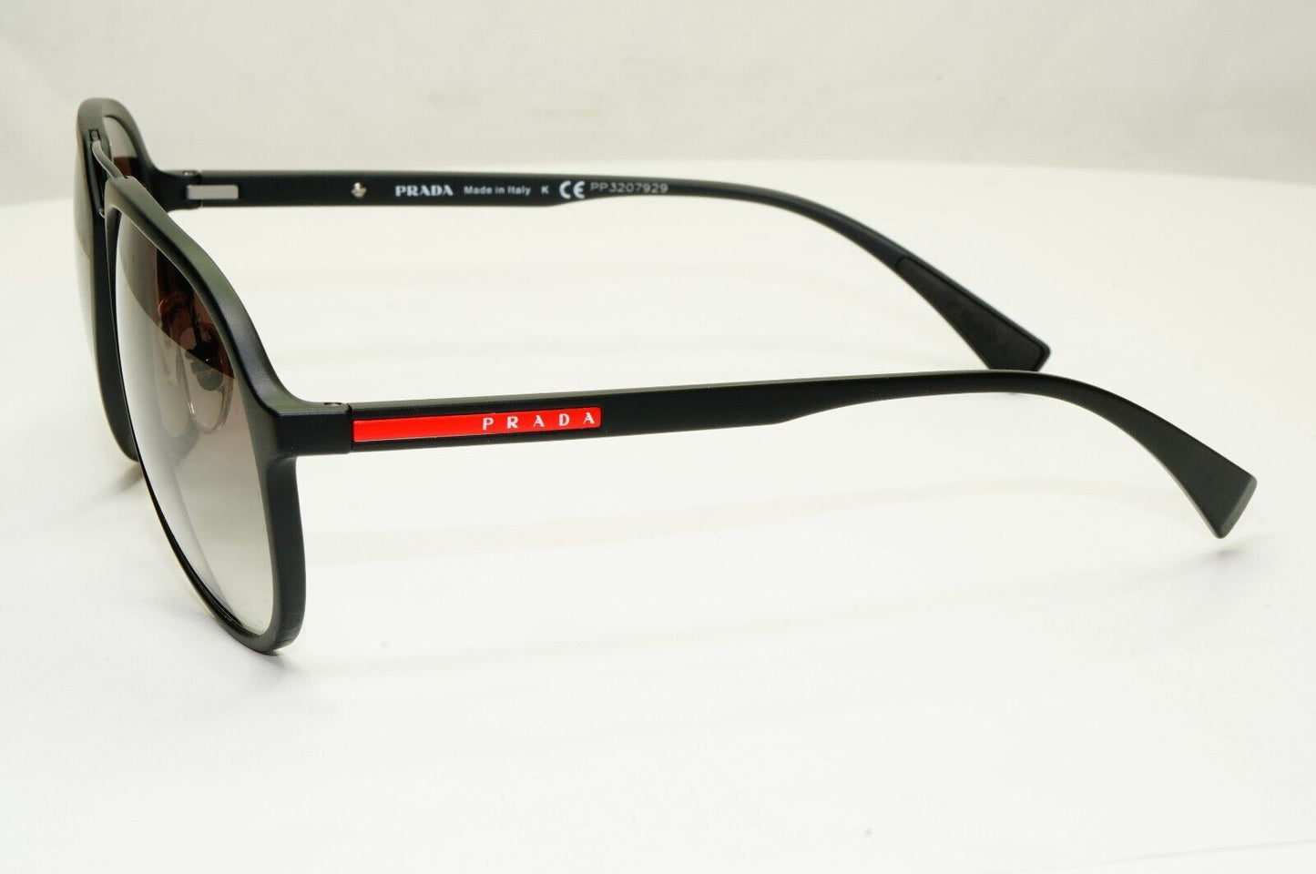 Prada Sunglasses Black Pilot Grey Gradient PS05RS SPS 05R DG0-0A7 58mm