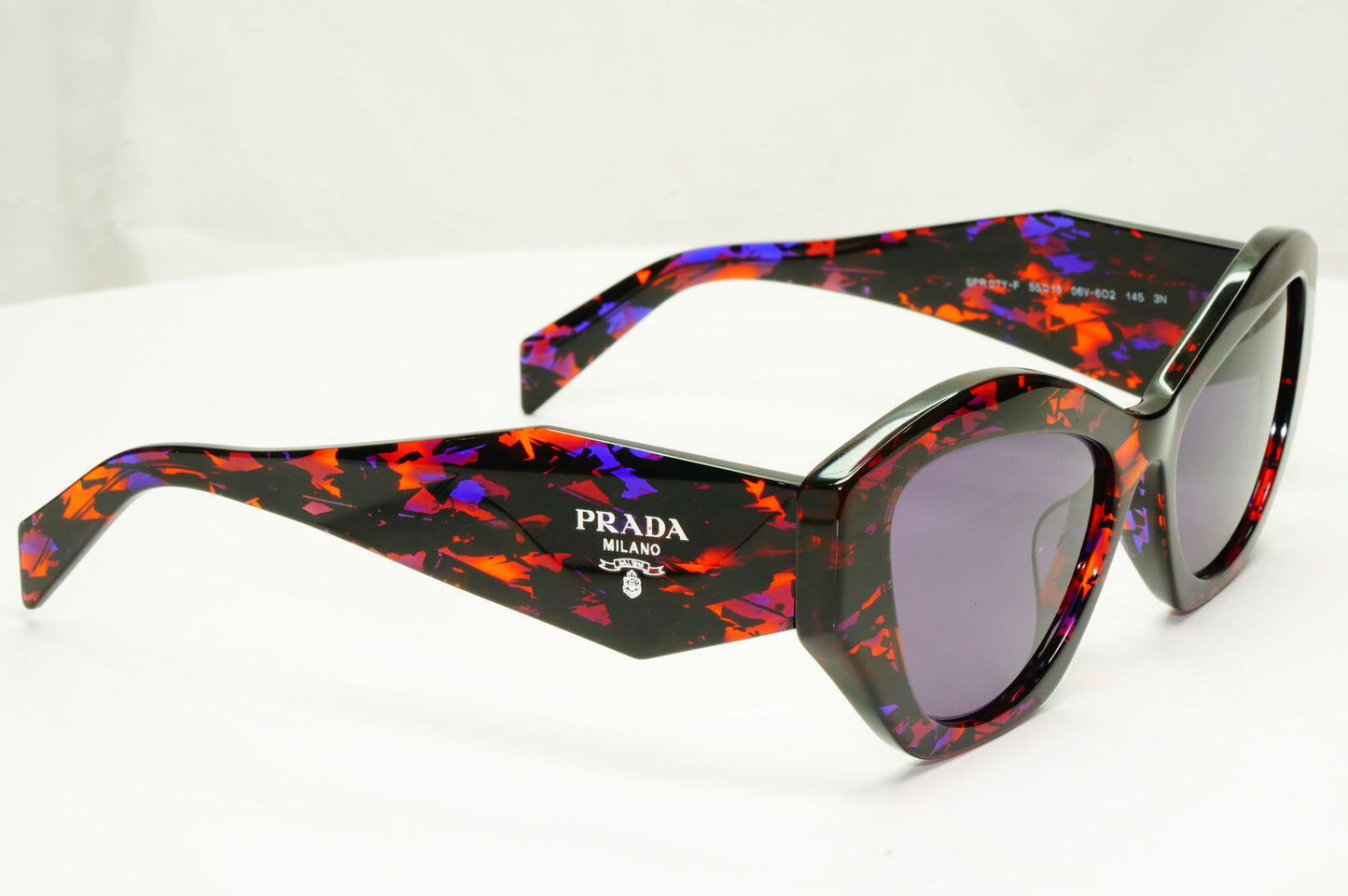 Prada Symbole Marble Sunglasses Black Orange Violet PR07YSF SPR 07Y F 06V-6O2