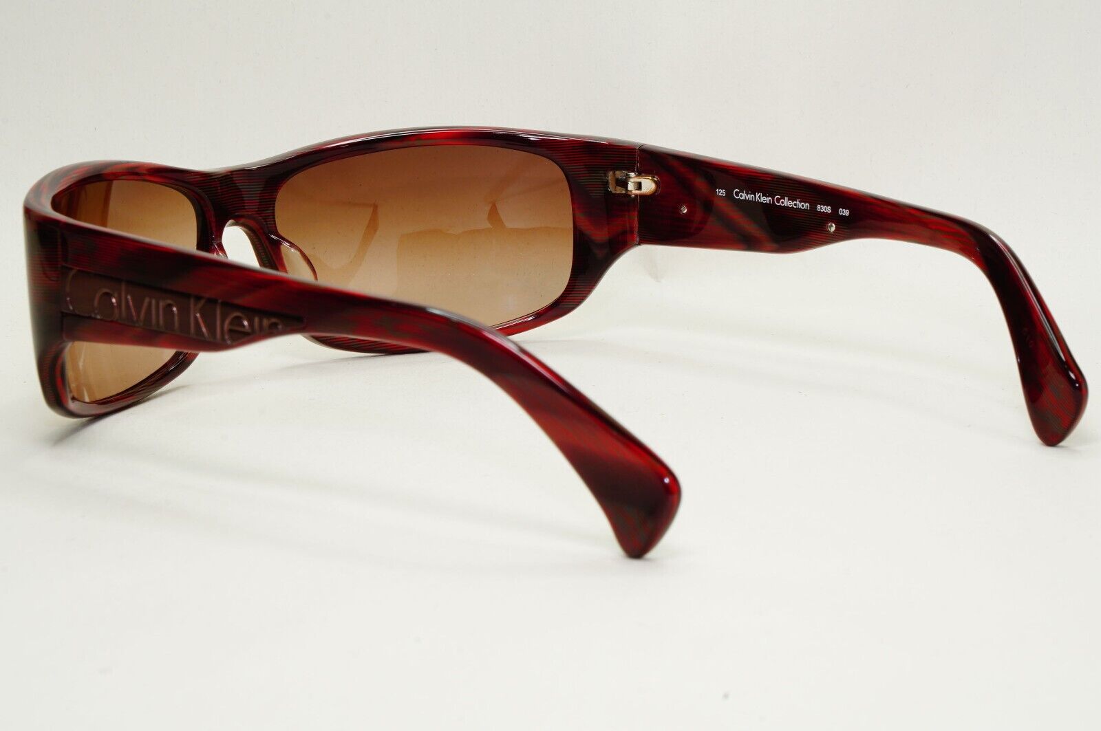Calvin Klein Sunglasses 2005 Vintage Bordo Brown Red Wrap 830S 039 121124