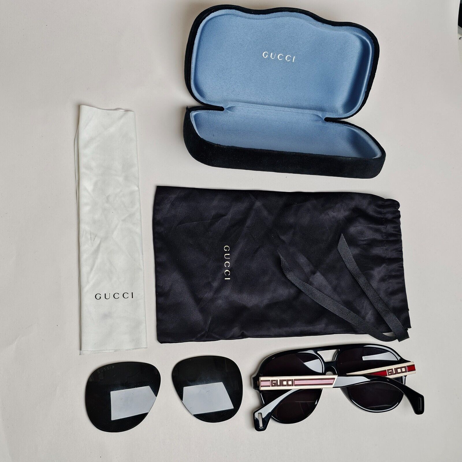 Gucci Sunglasses 2019 Black Pilot Red Green Letters GG0463S 002 58mm 280125