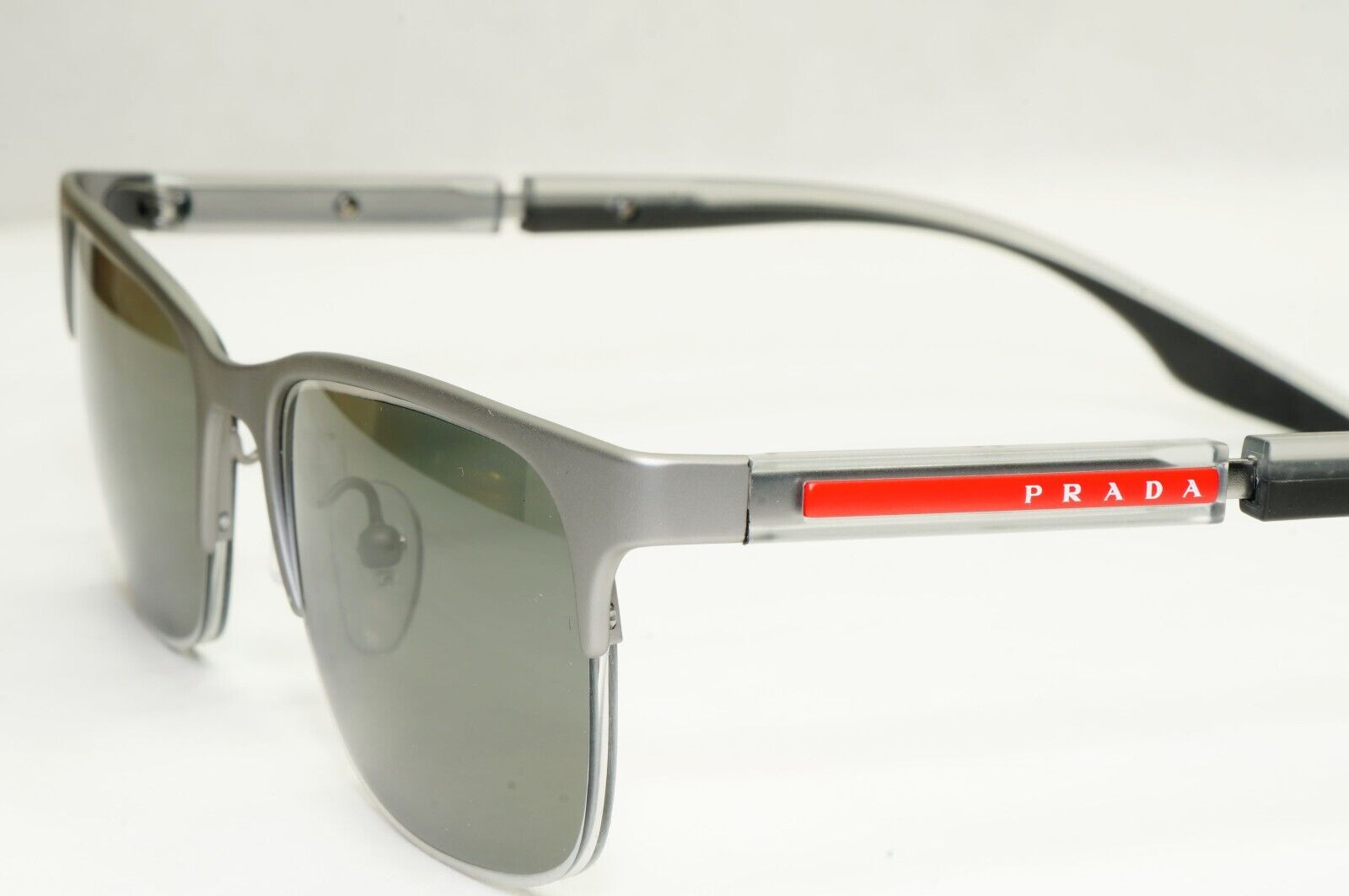 Prada Sunglasses Polarized Grey Silver Mirror Square PS55OV VPS 55O DG1-1O1 52mm