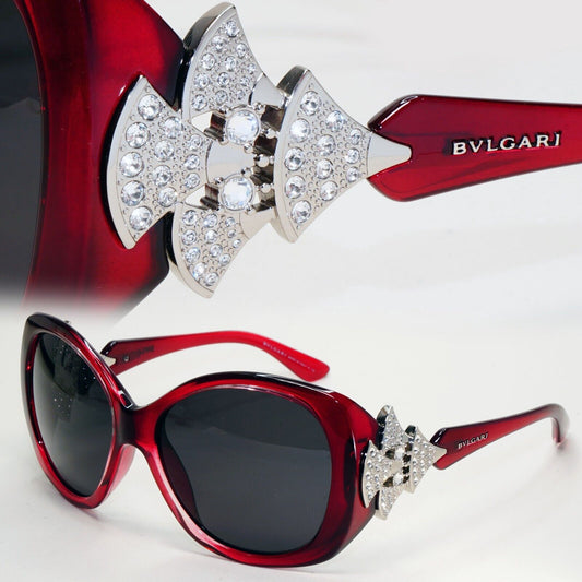 Bvlgari Sunglasses 2015 Dark Red Black Crystal Diamante 8126-B 1001/11 311024