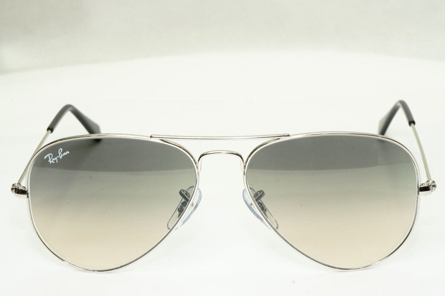 Ray-Ban Sunglasses Silver Gradient Grey Metal Small RB 3025 Aviator 003/32 55mm