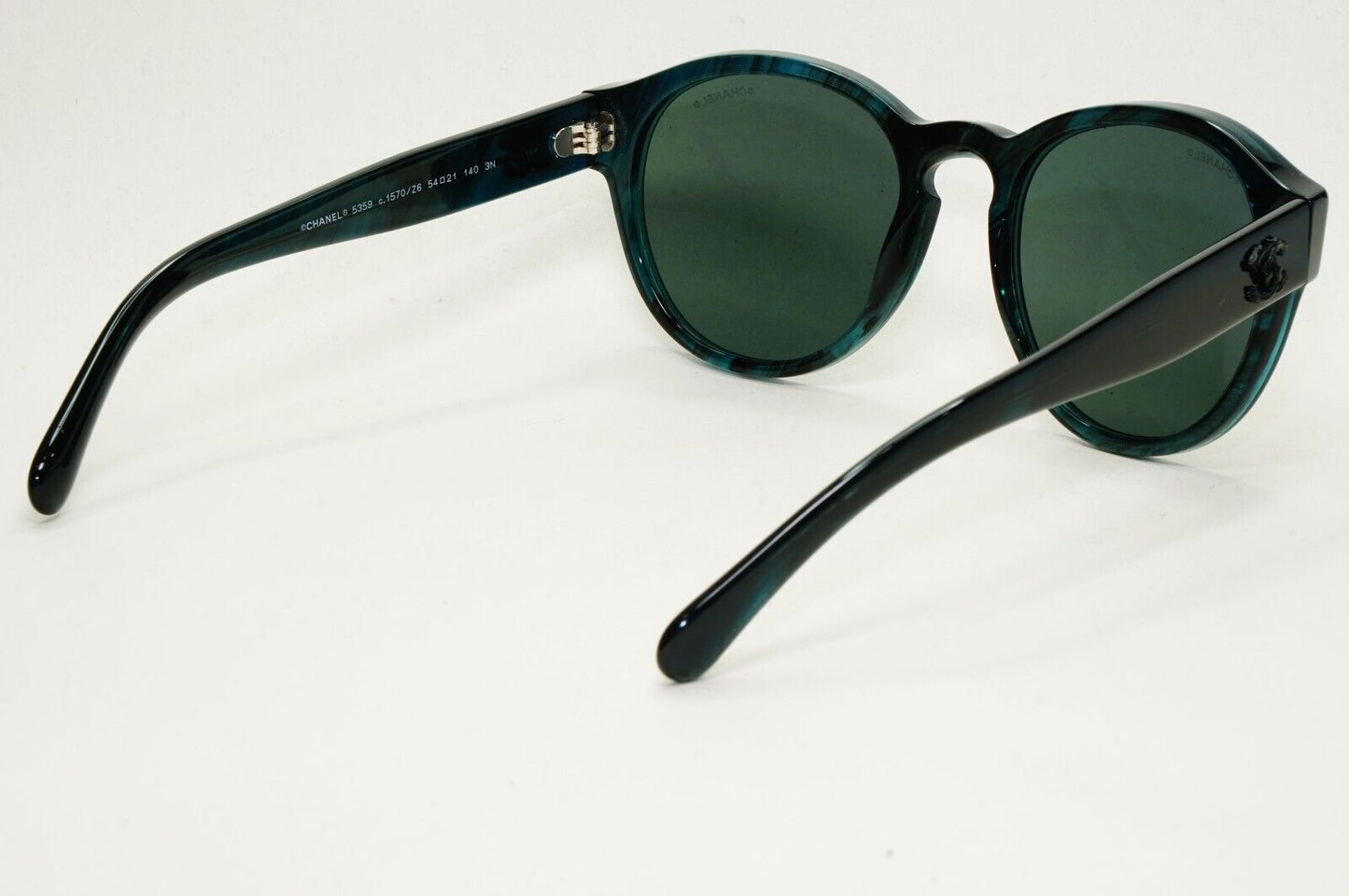 Chanel Sunglasses Dark Green Teal Marble Designer Fashion 5359 c.1570/Z6 54mm