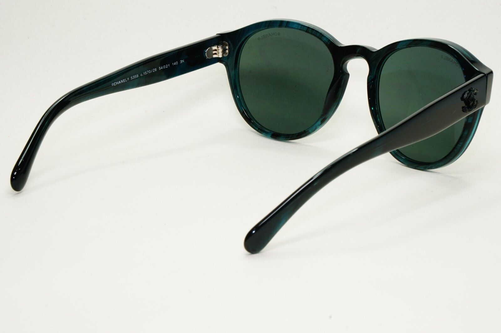 Chanel Sunglasses Dark Green Teal Marble Designer Fashion 5359 c.1570/Z6 54mm