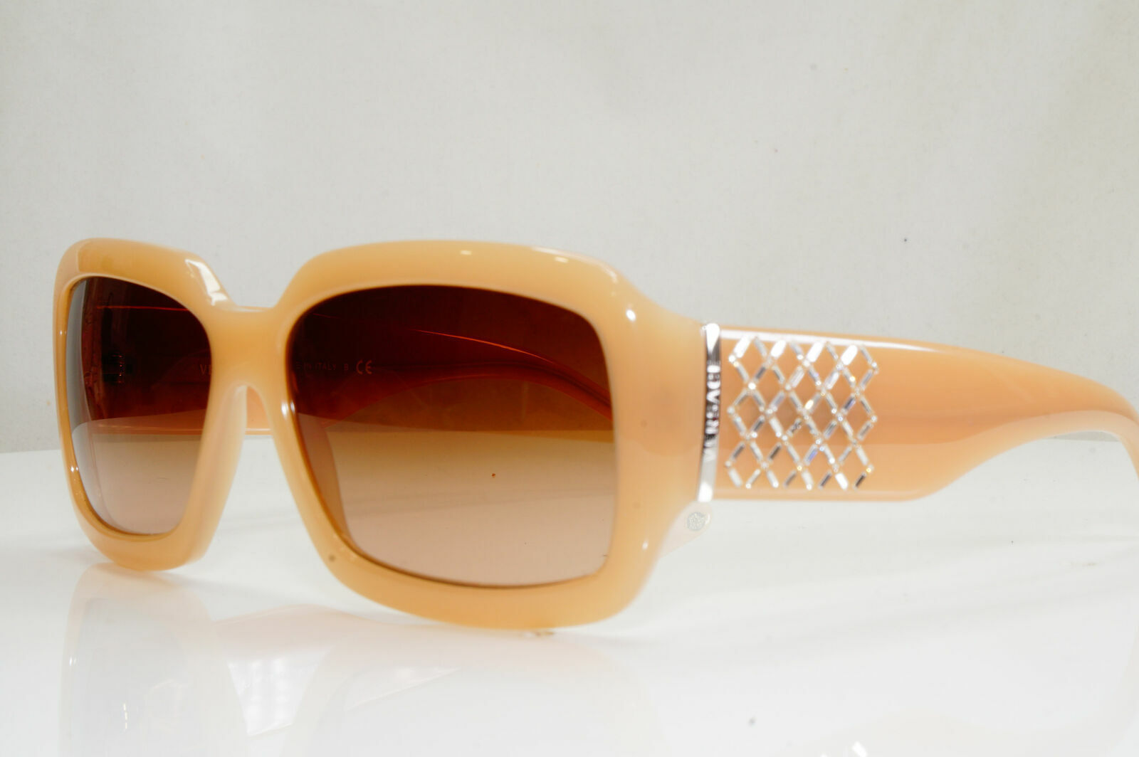 Versace Nude Beige Rhinestone Sunglasses Diamante Vintage MOD 4147 329/13 28499