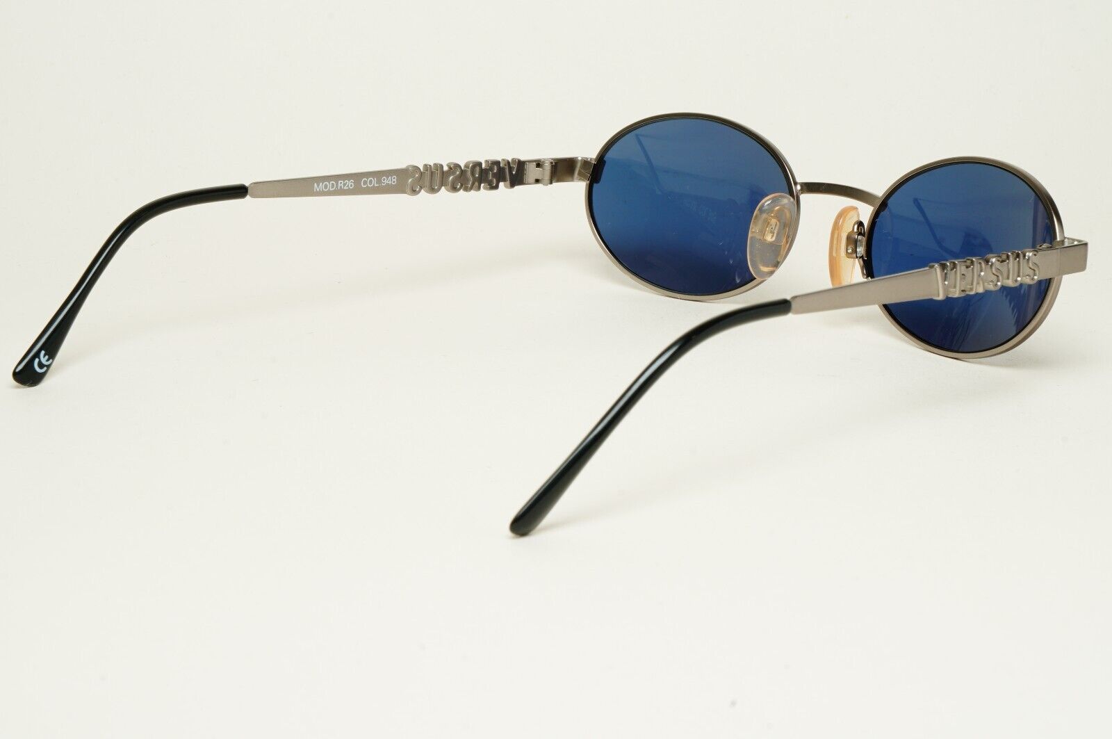 Versus Sunglasses 1996 by Gianni Versace Vintage Gunmetal Blue MOD R26 COL 948